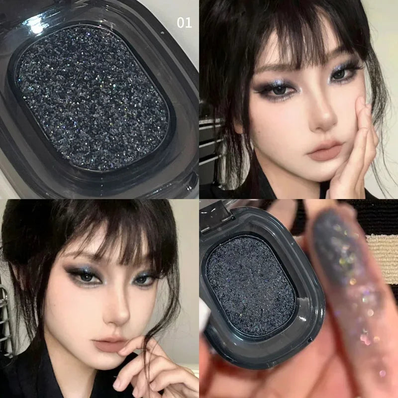 Sombra de ojos negra brillante punk