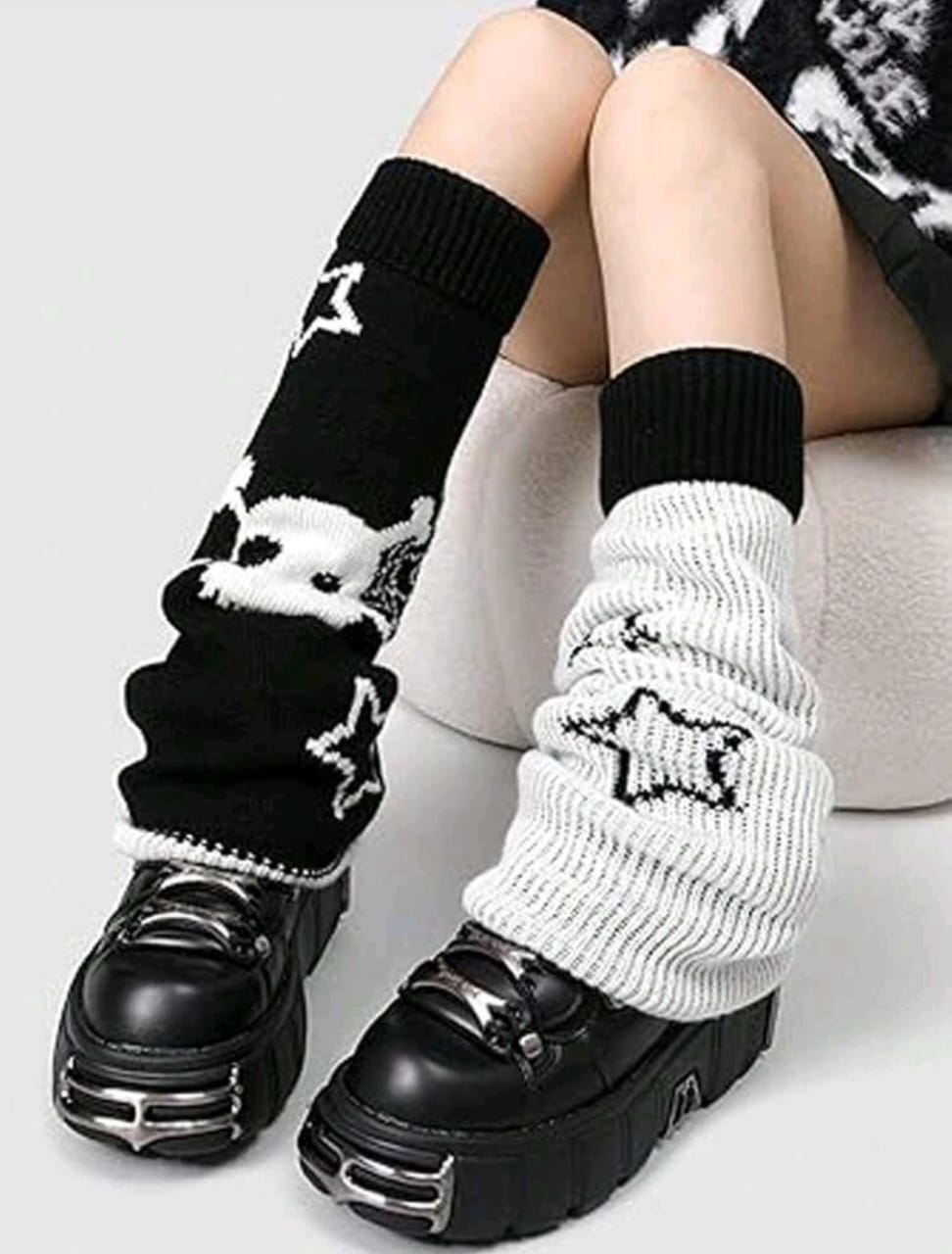Calentadores reversibles con diseño de calavera y estrella
