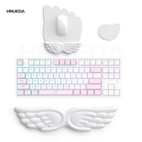 Alfombrilla ergonómica para teclado con alas de ángel