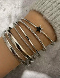 Set de 6 pulseras plateadas