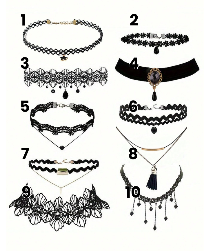 SET de 10 collares goticos