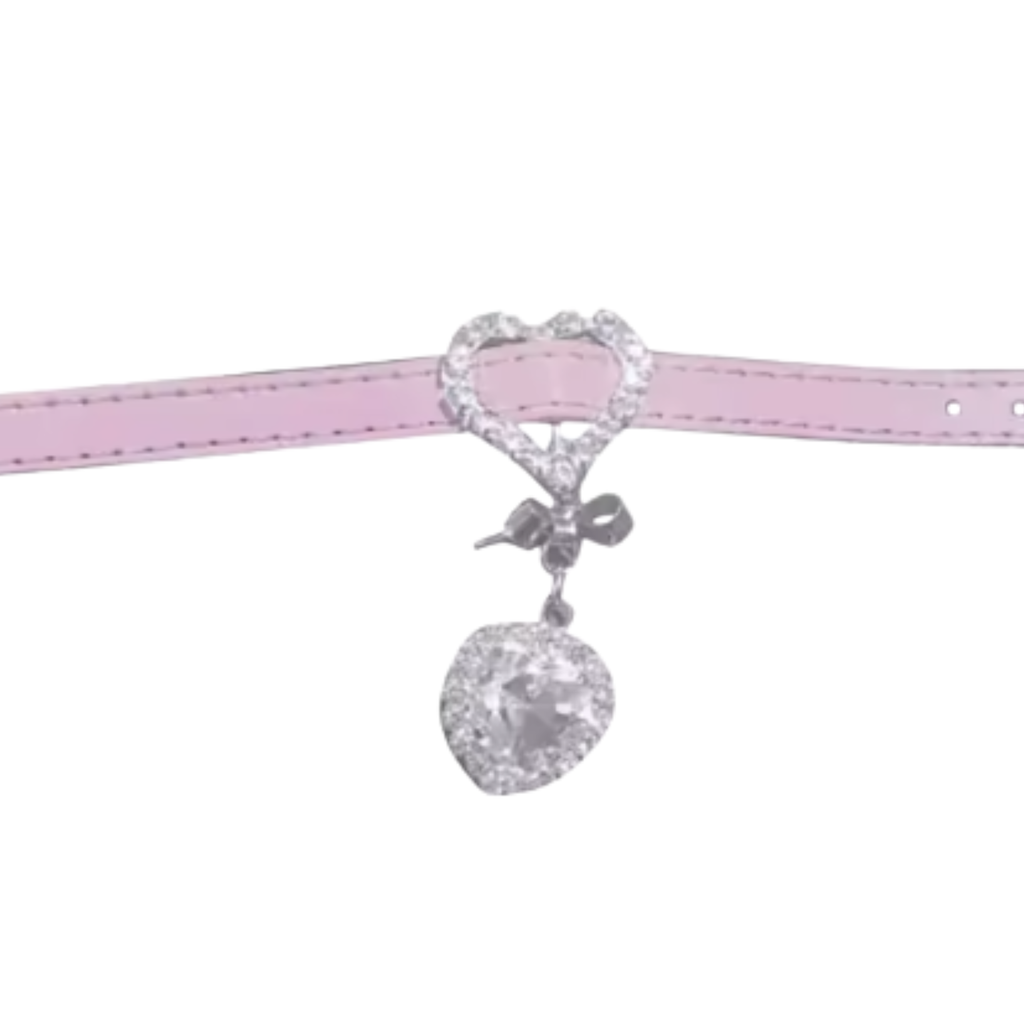 colgante/pulsera ROSA con dije en forma de corazón