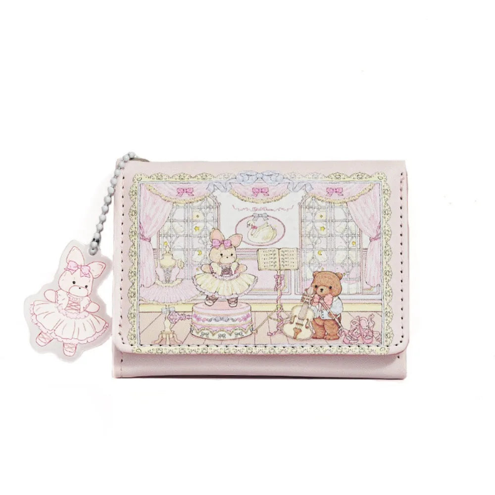 Monedero Vintage con Oso y Conejo