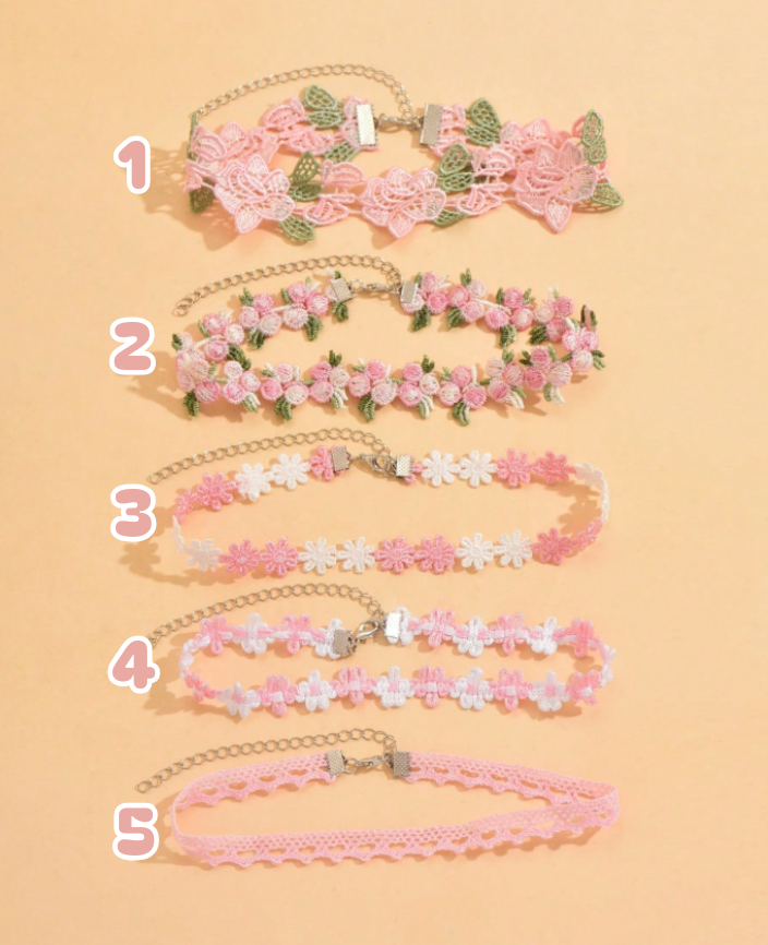 Set de 5 collares florales