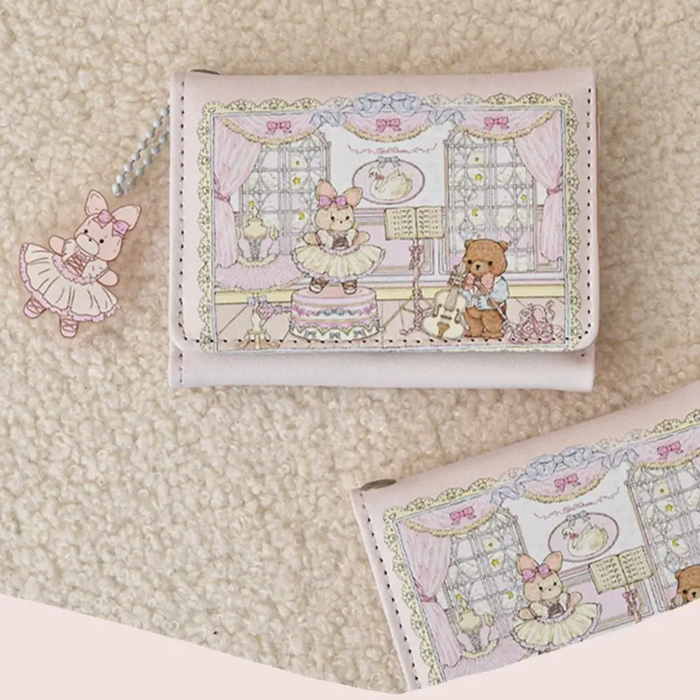 Monedero Vintage con Oso y Conejo
