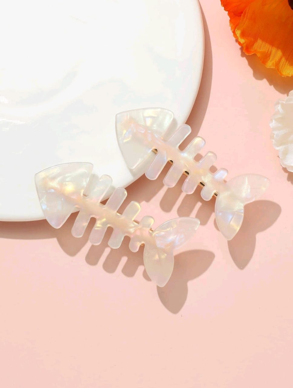 2 piezas de pinzas para el cabello con forma de espina de pescado
