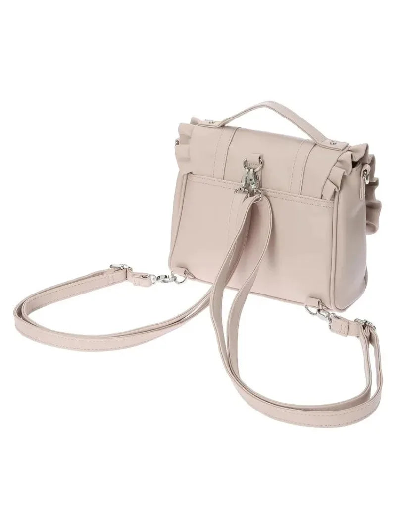 Bolso de cuero rosa con lazo entrelazado