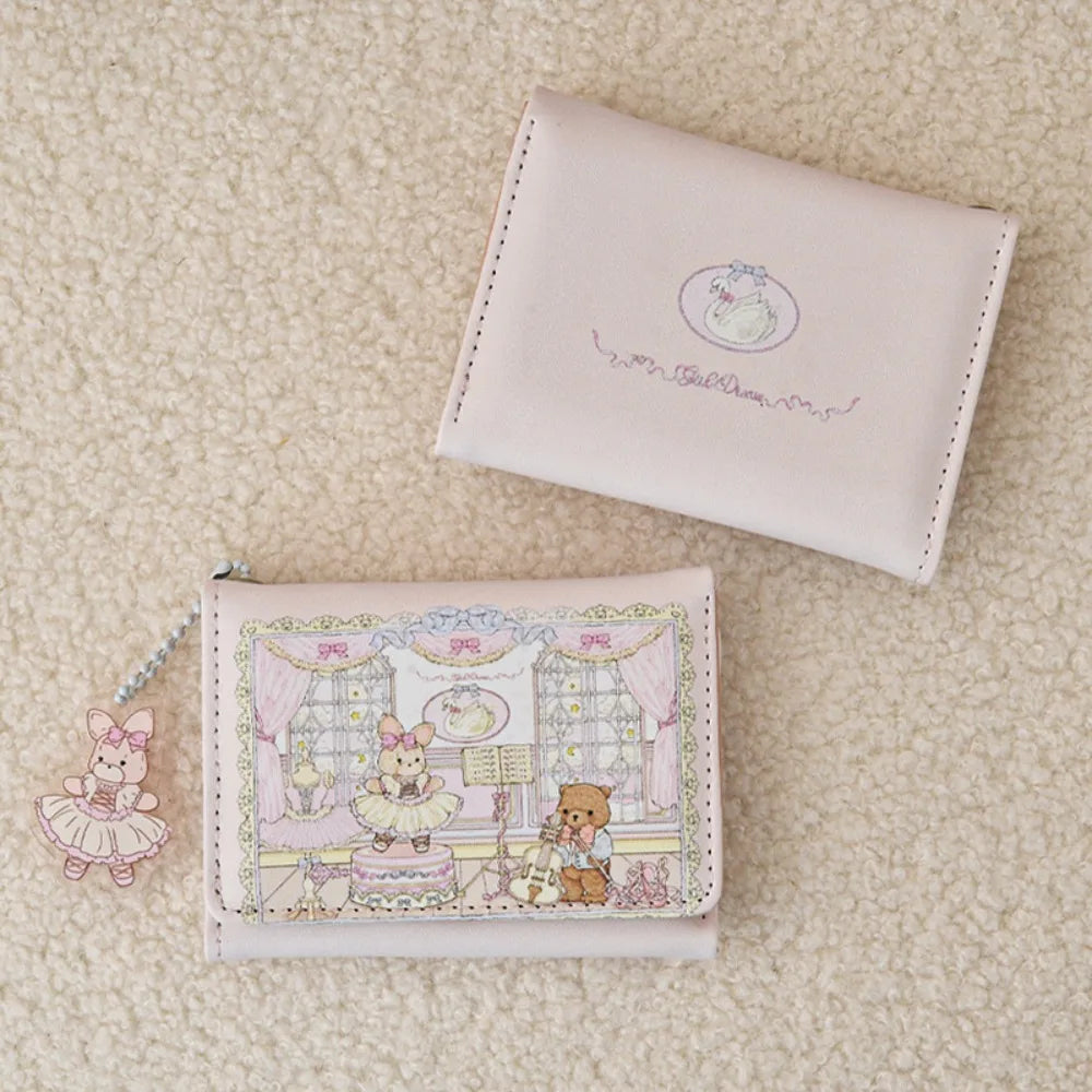 Monedero Vintage con Oso y Conejo