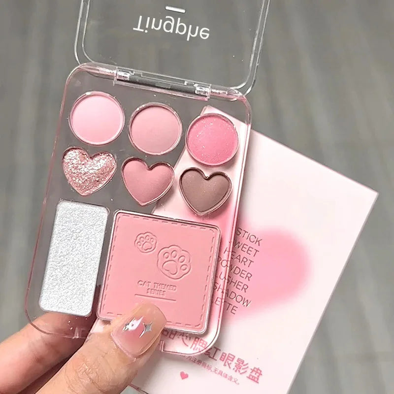 Paleta de maquillaje de 8 tonos rosa