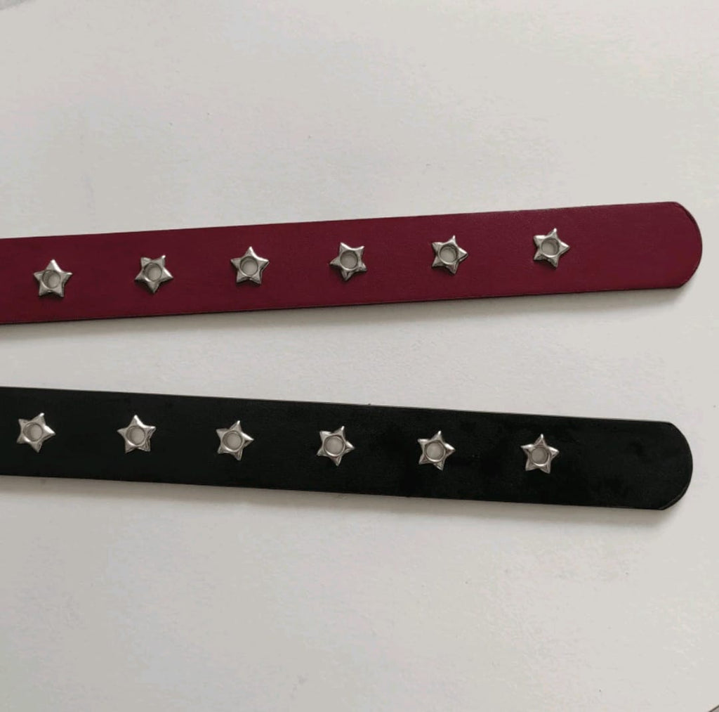 Cinturón de mujer con hebilla de estrella (rojo y negro)
