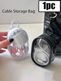 Bolsa de almacenamiento con cremallera transparente (blanco y negro)