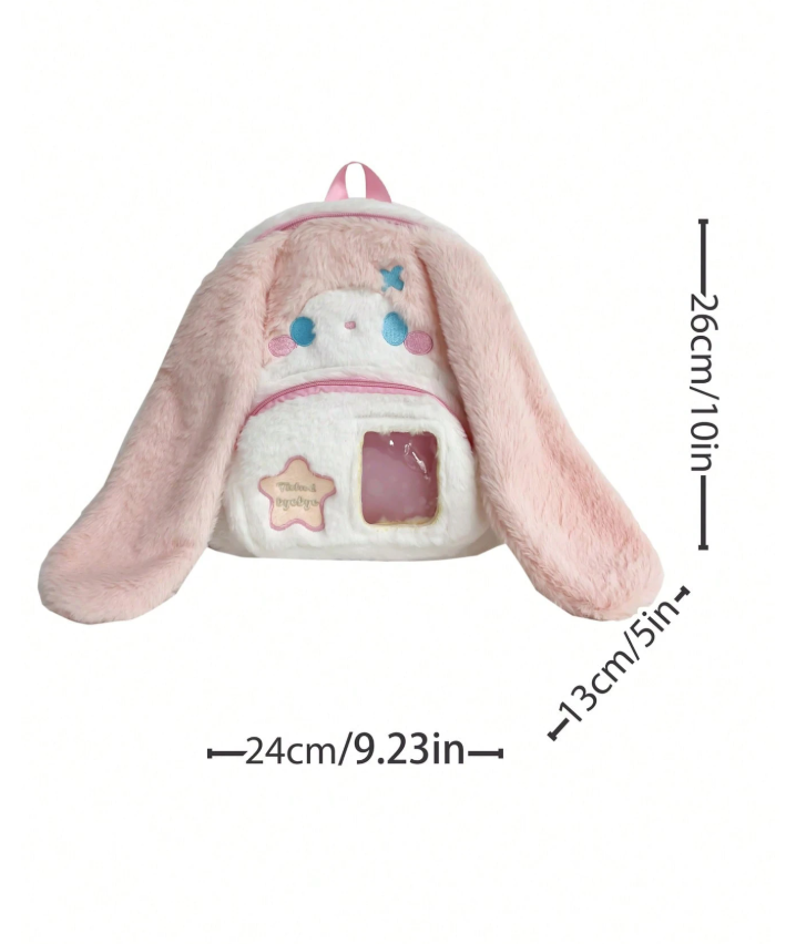 Mochila de Conejo Rosa con blanco