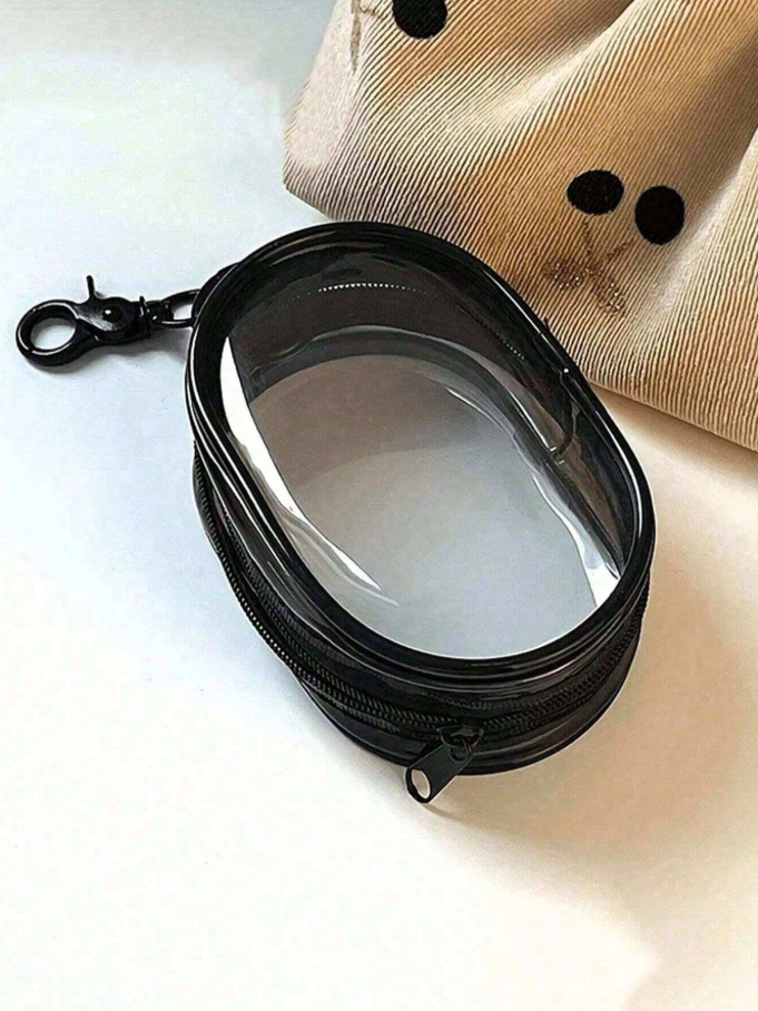 Bolsa de almacenamiento con cremallera transparente (blanco y negro)