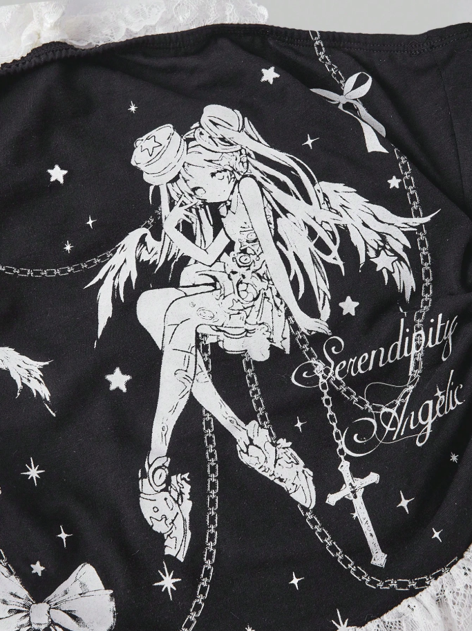 Top de tirantes con cuello Halter con diseño anime
