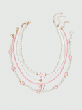 Set de 4  collares con colgante de corazón y mariposas