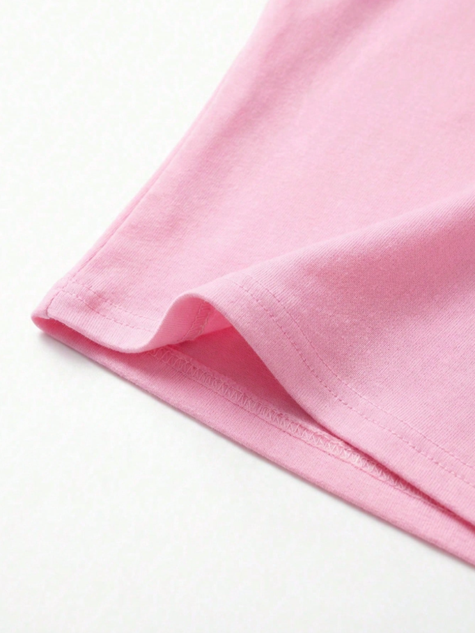 Top sin mangas ajustado con cuello halter Rosa