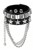 Brazalete de cuero punk