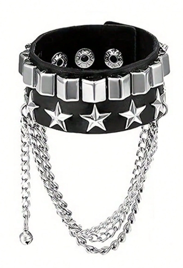 Brazalete de cuero punk