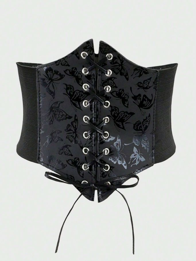 Corset negro tipo cruzado