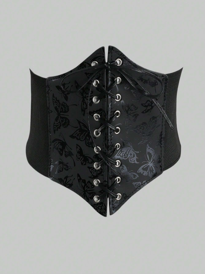 Corset negro tipo cruzado