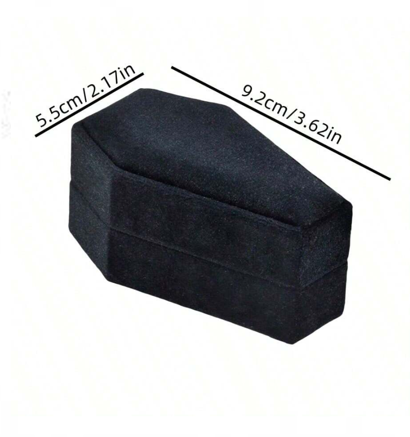 Joyero pequeño con forma de ataud negro