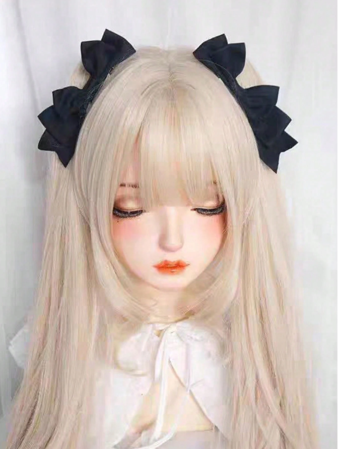 Pinzas para el Cabello Dobles con Lazo Negro