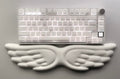 Alfombrilla ergonómica para teclado con alas de ángel