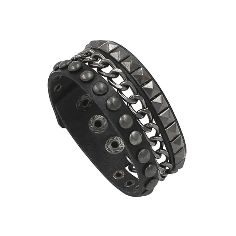 Pulsera punk gótica multicapa