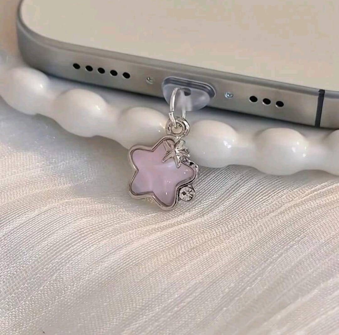 Tapón para teléfono TIPO C de estrella rosada
