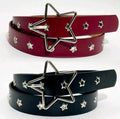 Cinturón de mujer con hebilla de estrella (rojo y negro)