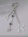 Llavero plateado de estrellas