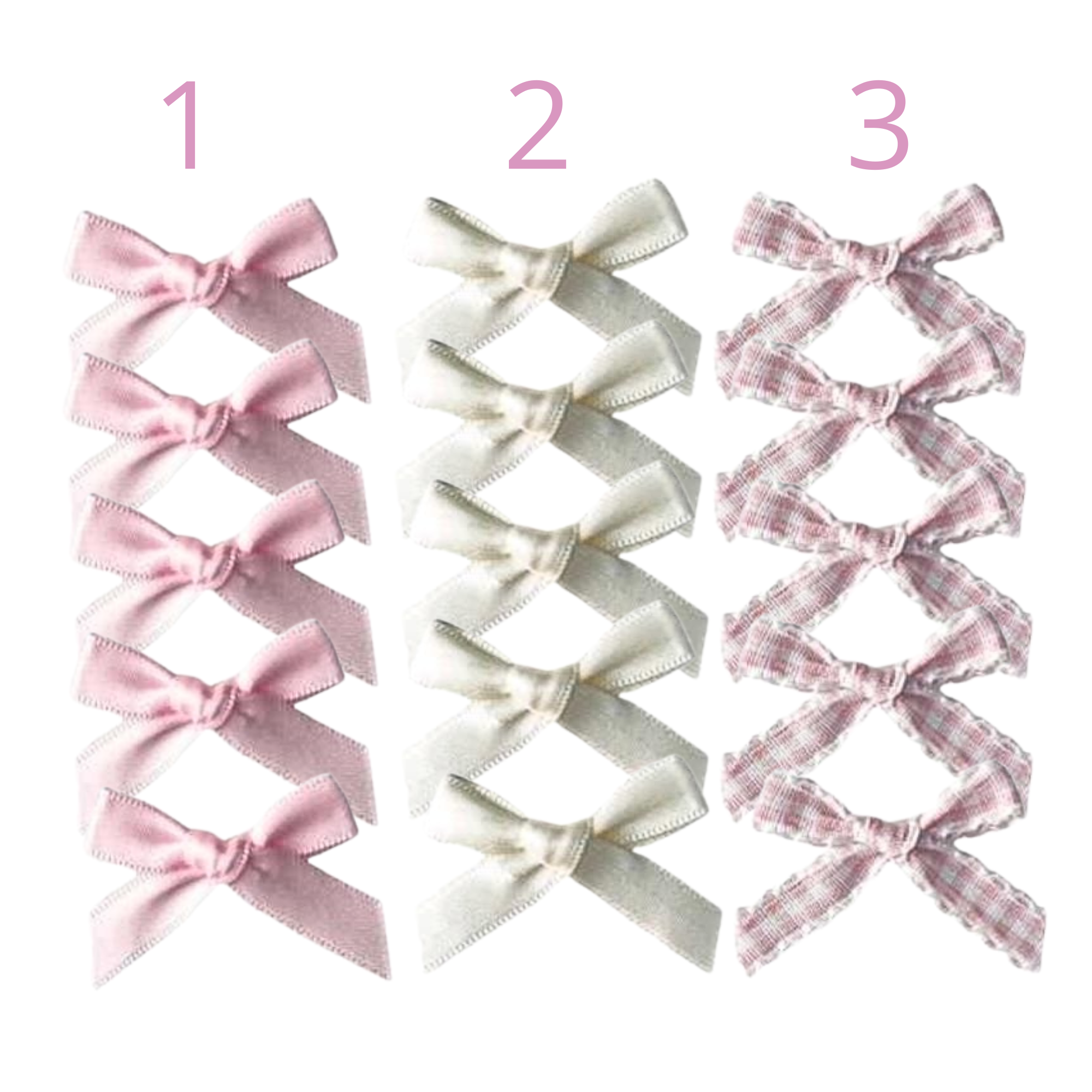 Set de 5 clips de lazos pequeños