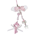 Llavero rosa de llave y alas de angel